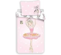 Jerry Fabrics Housse de Couette Enfant Danseuse Ballerine 1 Personne 140x200 et taie 70x90 cm 100% Coton