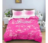 Parure De Lit Barbie Rose Douce Pour Enfants, Housse De Couette Princesse Barbie, Housse De Couette Dessin Anime, Housse De Couette Moderne, Literie Pour Filles