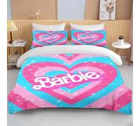 Parure De Lit Barbie Rose, Housse De Couette Douce Pour Filles, Housse De Couette Moderne, Motif Dessin Anime
