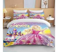 Parure De Lit Barbie Rose Imprimee, Housse De Couette Douce Pour Filles, Housse De Couette Moderne, Motif Dessin Anime