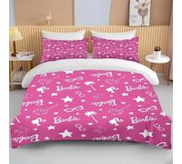 Parure De Lit Barbie Rose Imprimee, Housse De Couette Douce Pour Filles, Housse De Couette Moderne, Motif Dessin Anime