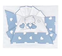 Parure de lit bébé brodée + dessous avec élastiques et taie d'oreiller