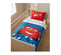 Cars Flash McQueen Housse de Couette Bébé 100x140 + Taie 40x60 Coton Rouge