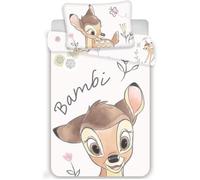 Parure de lit Bébé - DISNEY - Bambi - Housse de Couette 100x135 cm - Taie d'Oreiller 40x60 cm - 100% Coton