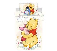 Parure de lit bébé Disney Winnie l'ourson, Housse de Couette 100 x 135 cm + Oreiller 40 x 60 cm, 100% Coton