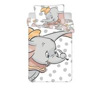 Parure de lit Bébé Dumbo Dots 100% Coton, Housse de Couette 100x135 cm + Taie d'oreiller 40x60 cm