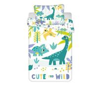 Generique Parure de lit bébé en coton «Dinosaures» 100 x 135 cm
