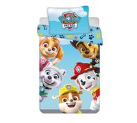 Parure de lit bébé Enfant réversible Motif Paw Patrol Skye Everest Rubble Chase Marshall Team Housse Couette 100 x 135 cm + Housse Oreiller 40 x 60 cm, 100% Coton