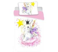 Parure de Lit Bébé Lapin Blanc - Housse de Couette Coton 100x135cm
