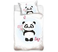 Parure de lit bébé Panda 100x135 + 40x60 cm, 100 % coton, douce et confortable
