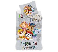 Paw Patrol Parure de lit Pat' Patrouille – Housse réversible 100x135 + taie 40x60 100% coton Gris
