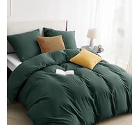 Parure de lit Bedsure 200x220 3 pièces Forêt Vert - 1 housse de couette 200 x 220 cm + 2 taies d'oreiller 80x80 cm, Ensemble de literie Vert Polyester Microfibre avec fermeture éclair OEKO-TEX