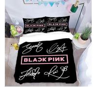 Parure de lit Blackpink JISOO Jennie, Rose, Lisa, fermeture éclair dissimulée, 1 housse de couette 140x200cm[7358]