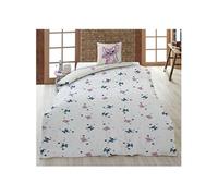 Parure de lit blanc 140x200 cm coton polyester - GENERIQUE