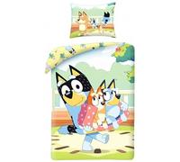 Parure de Lit Bluey, Housse de Couette Réversible 140x200 cm, Taie d'oreiller 65x65 cm (Parure Housse de Couette Bluey - A)