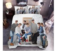 Parure de lit BTS Bangtan Boys - Housse de couette 3D avec fermeture éclair et taies d'oreiller - 140x200cm