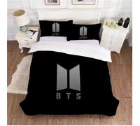 Parure de lit BTS - Bangtan Boys - Housse de couette et taie d'oreiller - Impression 3D - Multicolore