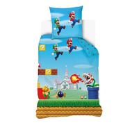 Parure de lit - CARBOTEX - Super Mario - 140 x 200 cm - 100% coton - Lavable en machine