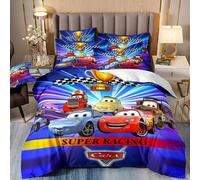 Parure De Lit Cars Lightning Mcqueen, Housse De Couette Et Taies D'oreiller Imprimees En 3d Pour Adolescents Garcon S, Housse De Couette Pour Enfants, Motifs Cars Rouges