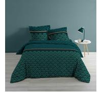 Parure de lit - CDaffaires - 3 p. 240 x 220 cm - imp. métallisé - 57 fils - artchic Bleu