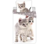 Parure de lit Chatons pour Enfant 100% Coton - Housse de Couette + Taie d'oreiller