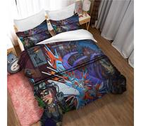 Parure De Lit Chic Avec Housse De Couette Et Taies D'oreiller, Motif Graffiti 3d, Impression Numérique Réaliste, Fermeture Éclair, Couvre-Lit En Microfibre Ultra Doux