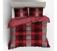 Parure de lit classique 3 pièces avec housse de couette à carreaux géométriques et rayures géométriques pour enfants, garçons, filles, adolescents - Style moderne et concis pour toutes les saisons