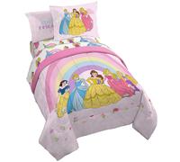 Parure de lit compl te 7 pi ces Jay Franco Disney Princess Rainbow - Comprend une couette et un ensemble de draps - La literie comprend Aurora, B