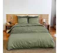Parure de lit - CÔTÉ DÉCO - 220x240 cm - Velours côtelé - 2 Taies 63x63 cm - Vert