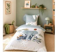 Parure de lit - CÔTÉ DÉCO - Élément éléphant - 140x200 cm - Microfibre - Enfant