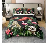 Parure de Lit Coton Cardinal Bird Housse de Couette 200x200 Flamingos Couvre Lit Guépard Sets de Housses de Couettes Plantes Tropicales Enfants Garçons Filles Adolescents Koala Vert Noir Rouge
