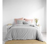 Parure de lit 1644242 Douceur d'intérieur, Parure 3 pièces 260 x 240 Cm Gris, 100% Coton, Linette