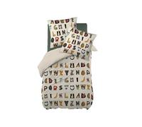 Parure de Lit Coton Motif Alphabet Housse de Couette 140x200cm + Taie d'Oreiller - FRUIY -