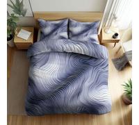 Parure de Lit Courbes Géométriques Abstraites 90 x 200 cm Housse de Couette en Microfibre, Ensemble de Literie pour Filles Garçon Ado, Gris Imprimé Housse de Couette