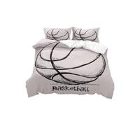 Parure de lit de Basket-ball pour Enfants Cool Sport Theme Housse de Couette Pour Garçons Adolescents 1 Housse de Couette Avec 2 Taies d'oreiller Graffiti Room Decor Parure de (Basket 1,220x240 cm)
