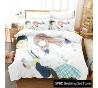 Parure De Lit De Luxe Avec Housse De Couette Et Taie D'oreiller Motif Anime A Silent Voice The Shape Of Voice, Impression 3d, Queen Size, 2025
