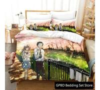 Parure De Lit De Luxe Avec Housse De Couette Et Taie D'oreiller Motif Anime A Silent Voice The Shape Of Voice, Impression 3d, Queen Size, 2025