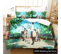 Parure De Lit De Luxe Avec Housse De Couette Et Taie D'oreiller Motif Anime A Silent Voice The Shape Of Voice, Impression 3d, Queen Size, 2025