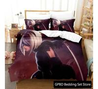 Parure De Lit De Luxe Avec Housse De Couette Et Taie D'oreiller, Motif Anime Nier Automata 2b, Imprime 3d, Pour Garcon S Et Filles, Lit Double, Queen Et King Size