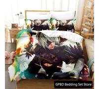 Parure De Lit De Luxe Avec Housse De Couette Et Taie D'oreiller, Motif Anime Nier Automata 2b, Imprime 3d, Pour Garcon S Et Filles, Lit Double, Queen Et King Size