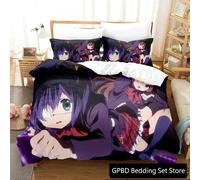 Parure De Lit De Luxe Imprimee En 3d Avec Housse De Couette Et Taie D'oreiller Motif Anime Love, Chunibyo Et Autres Délires
