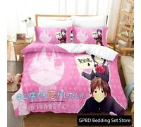 Parure De Lit De Luxe Imprimee En 3d Avec Housse De Couette Et Taie D'oreiller Motif Anime Love, Chunibyo Et Autres Délires