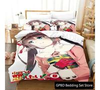 Parure De Lit De Luxe Imprimee En 3d Avec Housse De Couette Et Taie D'oreiller Motif Anime Love, Chunibyo Et Autres Délires