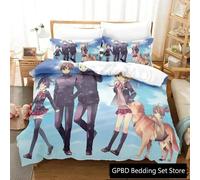 Parure De Lit De Luxe Imprimee En 3d Avec Housse De Couette Et Taie D'oreiller Motif Anime Love, Chunibyo Et Autres Délires