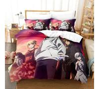 Parure De Lit De Luxe Imprimee En 3d Avec Housse De Couette Et Taie D'oreiller Motif Dessin Anime Darwin's Game
