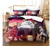 Parure De Lit De Luxe Imprimee En 3d Avec Housse De Couette Et Taie D'oreiller Motif Dessin Anime Darwin's Game