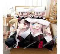 Parure De Lit De Luxe Imprimee En 3d Avec Housse De Couette Et Taie D'oreiller Motif Kaguya-Sama Love Is War Miss Huiye