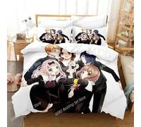 Parure De Lit De Luxe Imprimee En 3d Avec Housse De Couette Et Taie D'oreiller Motif Kaguya-Sama Love Is War Miss Huiye