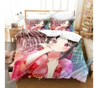 Parure De Lit De Luxe Imprimee En 3d Avec Housse De Couette Et Taie D'oreiller Motif Kaguya-Sama Love Is War Miss Huiye