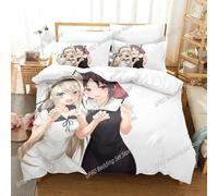 Parure De Lit De Luxe Imprimee En 3d Avec Housse De Couette Et Taie D'oreiller Motif Kaguya-Sama Love Is War Miss Huiye